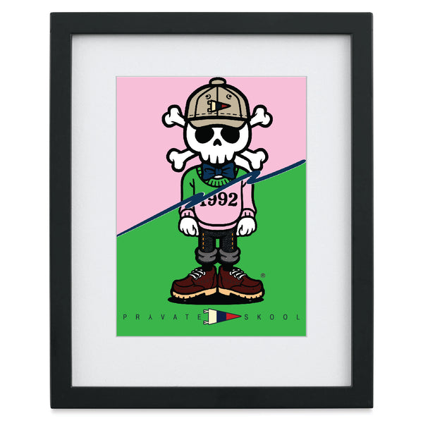 Skull and Bones Prep 8x10 Picture (Pink and Green)